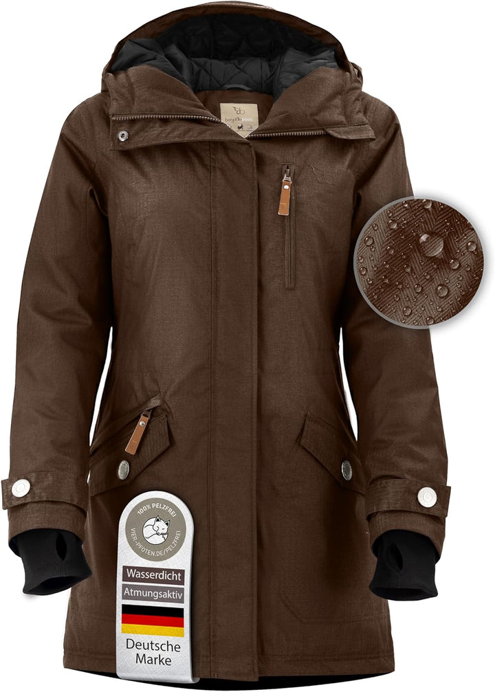 berydale Winterjacke Damen Parka I Warme Übergangsjacke I Atmungsaktiv, wind- und wasserdicht I 5.00