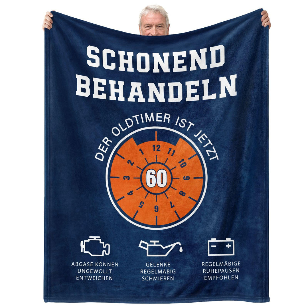 CheriGift 60 Geburtstag Mann Geschenke, Geschenk für Männer ab 60, Lustige Flanell Decke, Schonend B