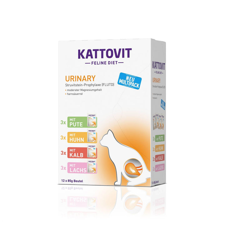 Kattovit Urinary Multipack | 12 x 85 g | Diät-Alleinfuttermittel für Katzen mit 4 verschiedenen Sort