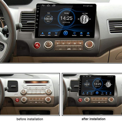 Ezonetronics 2DIN Android 10.1 Autoradio Stereo 10,1 Zoll für Honda Civic 2007-2011 Touchscreen Hoch