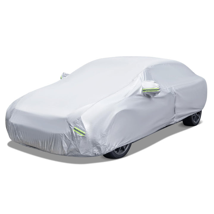 COSTWAY Abdeckplane Auto, Autoplane Wetterfest mit Reissverschluss &amp; Tasche | Autogarage Vollgarage