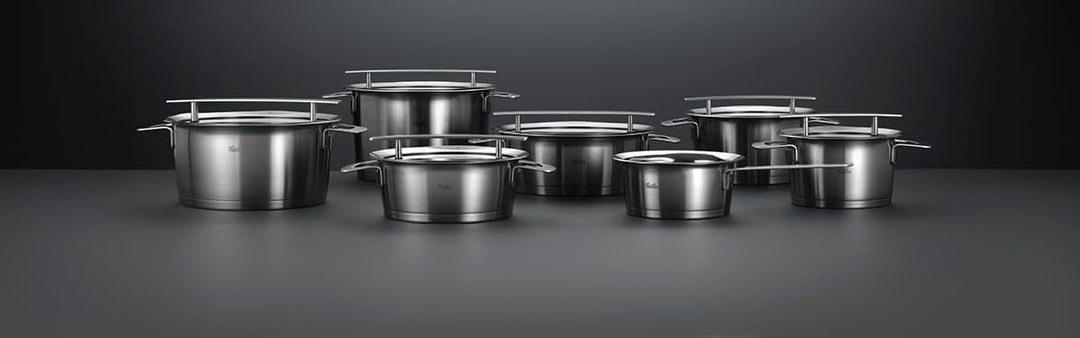 Fissler Phi Collection Bratentopf (20 cm, 2,3 L) mit Glasdeckel – Edelstahl-Bratentopf, induktionsge