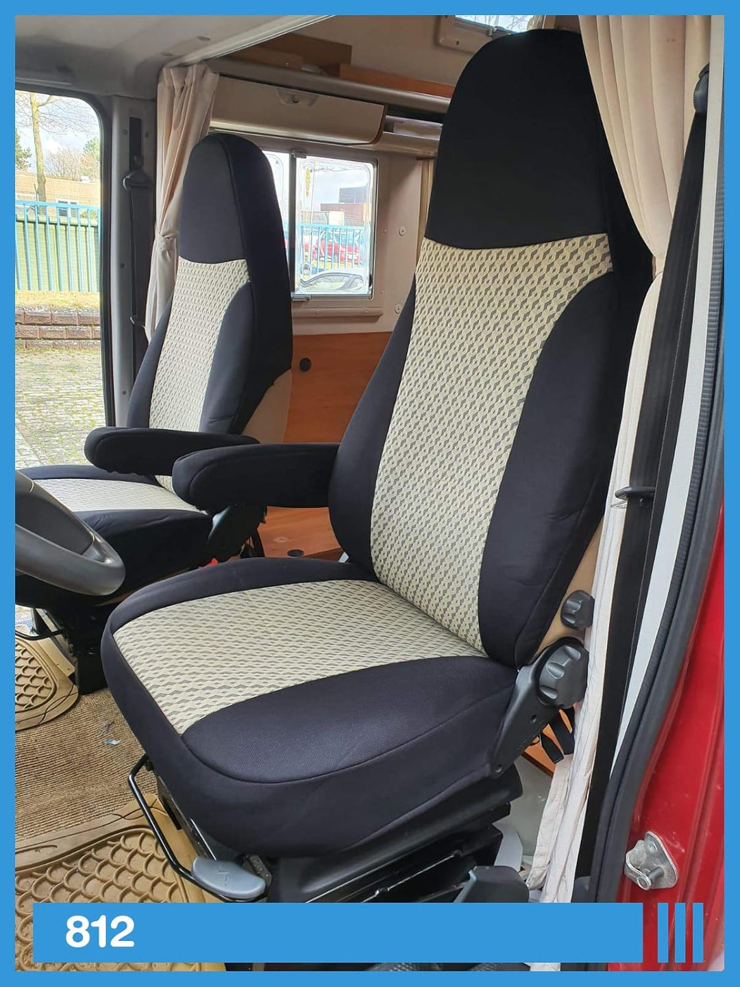 BREMER SITZBEZÜGE Mass Piloten Schonbezüge Sitzbezüge kompatibel mit Wohnmobil Camper Ducato Fahrer