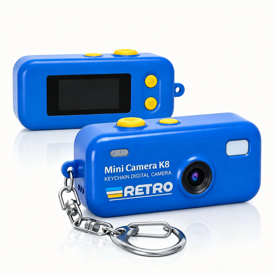 Keychain Digital Camera, 1080P Mini Kamera with 8GB Karte, Foto und Videoaufzeichnung, 12 Filters an