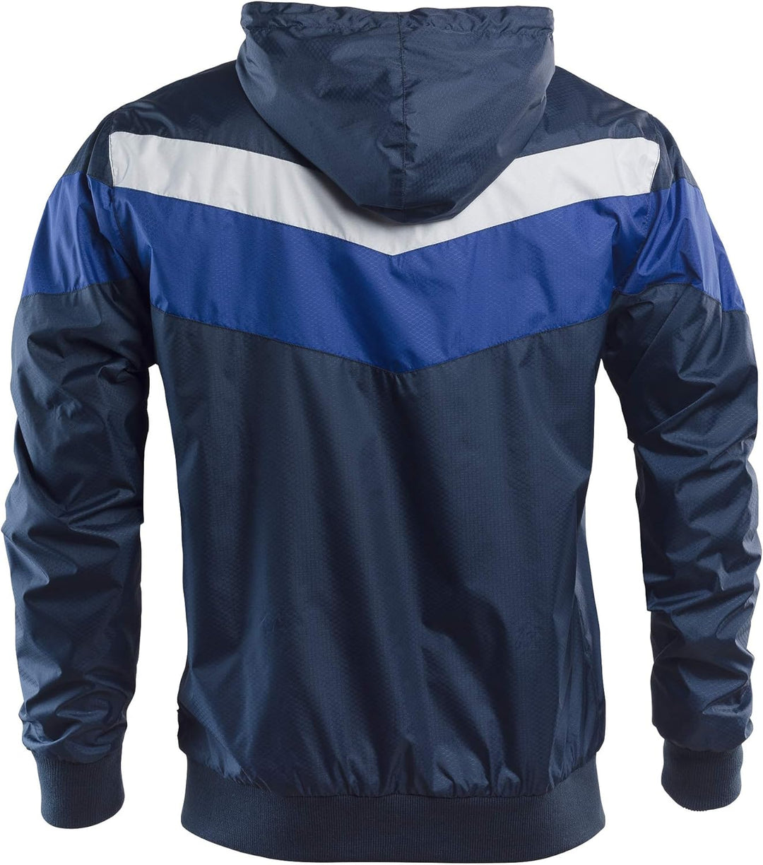 FC Schalke 04 Windbreaker Wind-Jacke Gr. S - 3 XL, Herren, Unisex, Anorak, Windjacke, Marine/Königsb