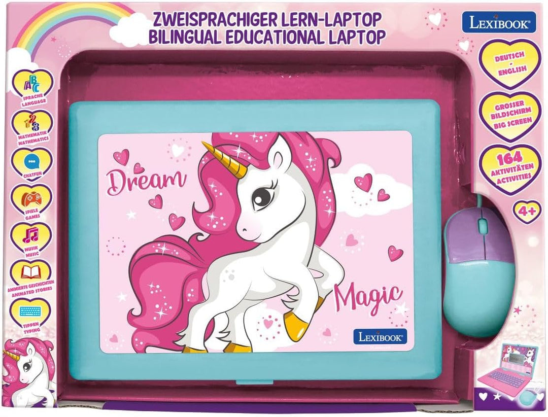 Lexibook, Einhorn, Lernlaptop mit 164 Aktivitäten, Englisch/Deutsch, JC598UNIi3 Unicorn, Unicorn