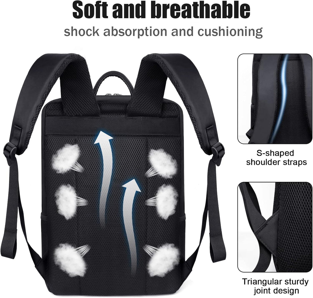 Dobaly Laptop Rucksack Wasserdicht für Damen & Herren - Laptopfach Daypack für Arbeit Business Radfa