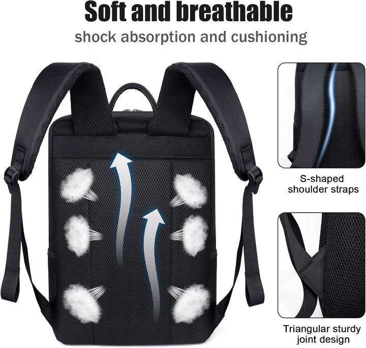 Dobaly Laptop Rucksack Wasserdicht für Damen & Herren - Laptopfach Daypack für Arbeit Business Radfa