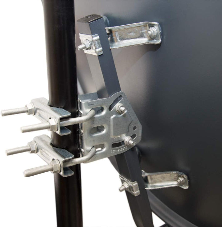 Premium X Satelliten-Komplettanlage 80cm Antenne Anthrazit Quad LNB 50m Kabel 8X F-Stecker Wandhalte