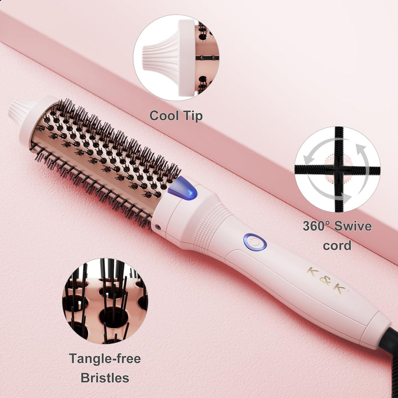 K&K Thermobürste Keratin Thermal Brush Protect Beheiztes Fass Heisse Haarbürste, Ionisch Glatt Schei