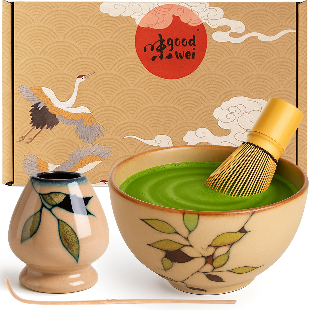 Goodwei Japanisches Matcha Komplett-Set mit hochwertiger Teeschale (Bamboo, 80) Bamboo 80, Bamboo 80