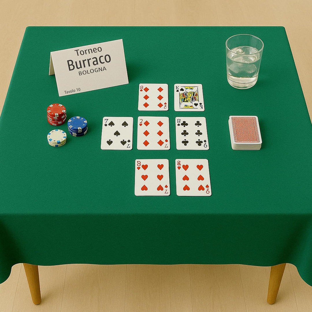 Byour3 - Grünes Tischspieltuch - Quadratische oder rechteckige Pokerkarten Buraco-Turnier Weihnachts