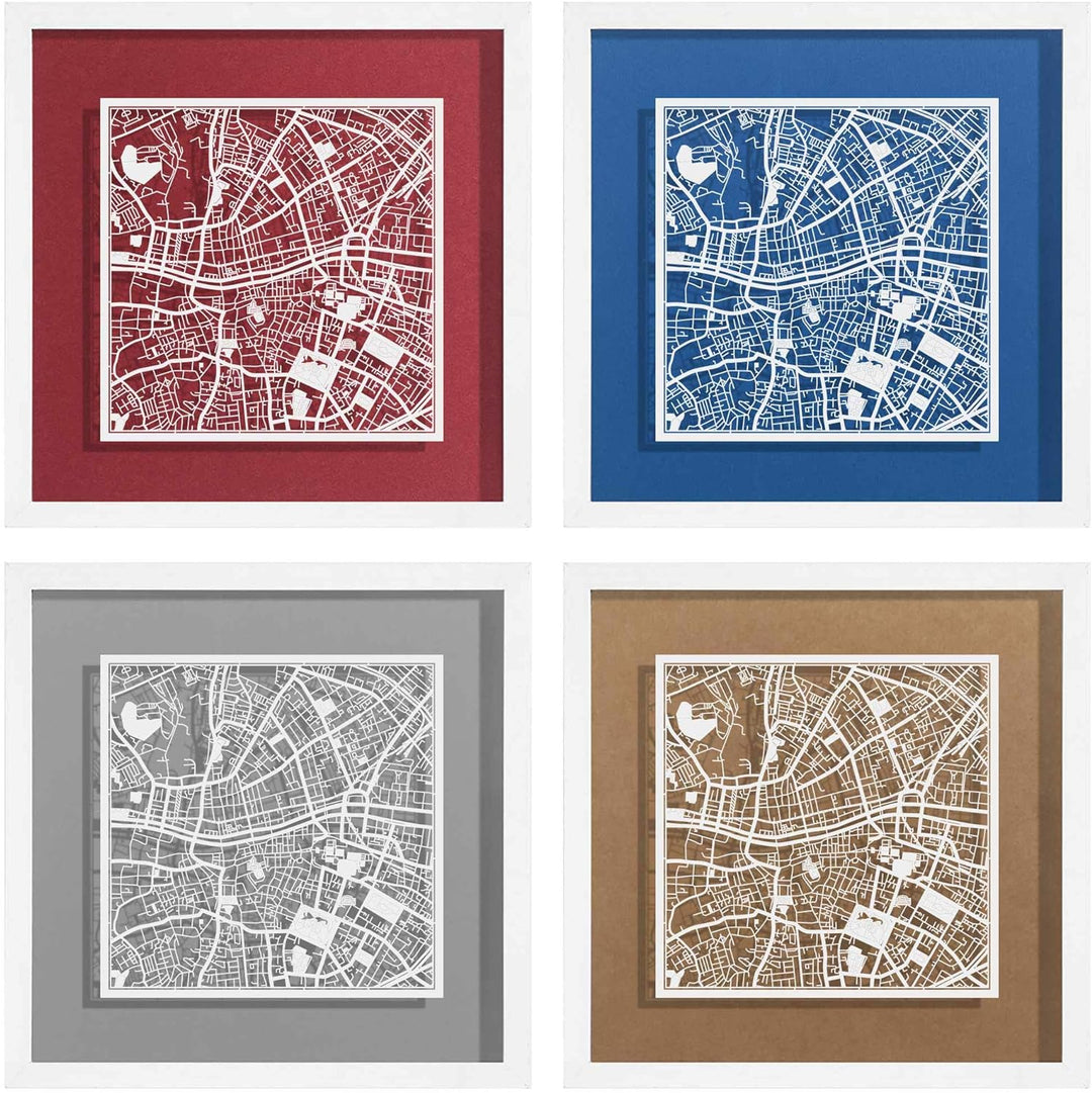 O3 DESIGN STUDIO - Marco de Papel para mapas, 22,8 x 22,8 cm, en Caja de Regalo, Fondo, autocambiant