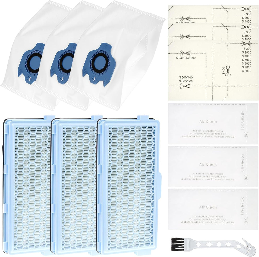 QWORK® Zubehörset Filter Kompatibel mit Miele Staubsauger Serien: Complete C2/C3, S400/600/800/2000/