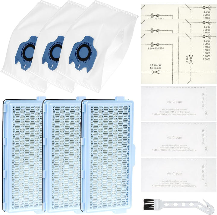 QWORK® Zubehörset Filter Kompatibel mit Miele Staubsauger Serien: Complete C2/C3, S400/600/800/2000/
