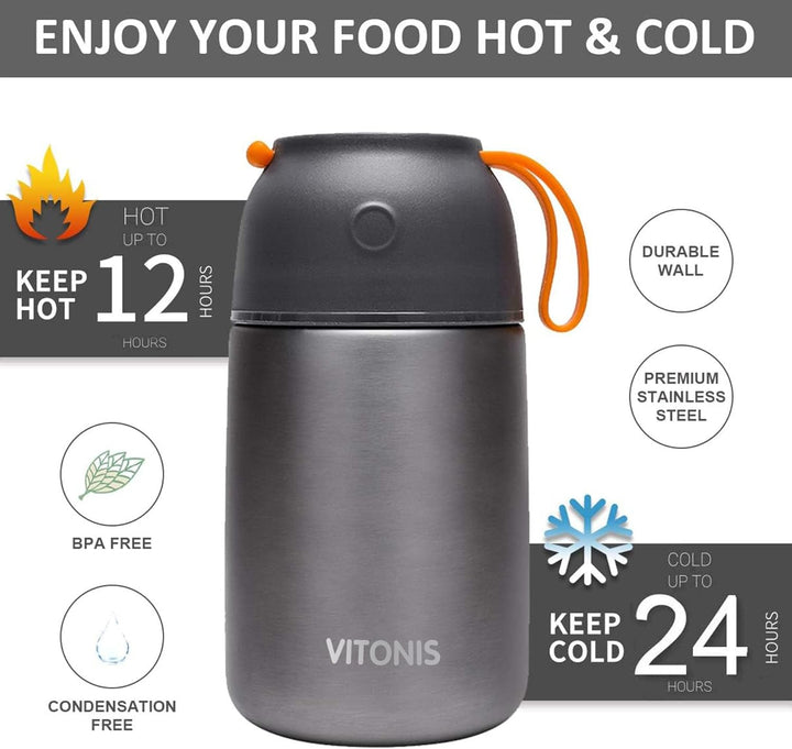 LOGEEYAR Thermobehälter für Essen 500ml Kinder Edelstahl Isolierbehälter Gefäss für warme Speissen,