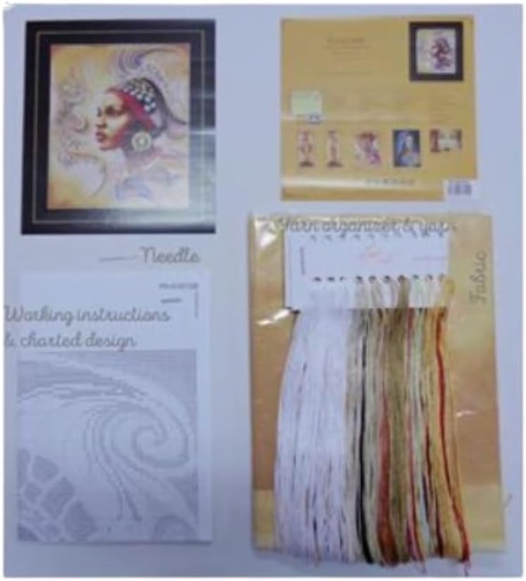 Lanarte Zählmusterpackung Afrika Zählstoff Kreuzstichpackung, Baumwolle, Mehrfarbig, 38 x 47 x 0.3 c