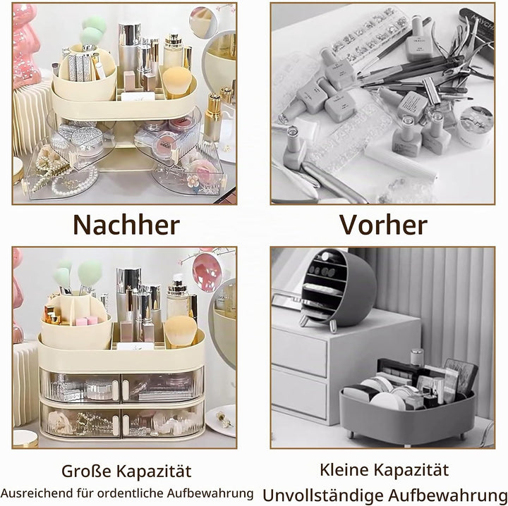 Schmink Organizer Make Up Kosmetik Organizer mit Schubladen Kosmetik Aufbewahrung für Skincare Beaut
