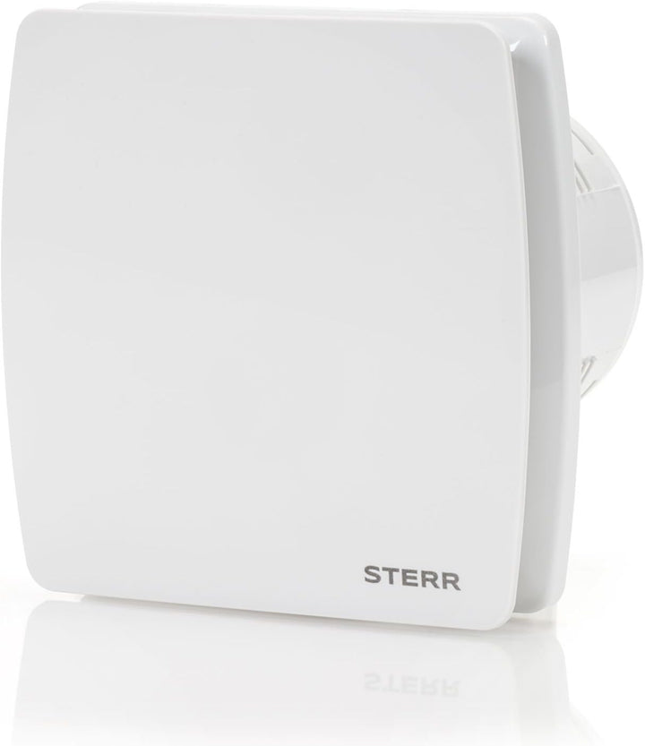 STERR Badezimmerlüfter LFS100-QT 100 mm mit Timer und Rückschlagklappe Weiss - Leiser Badlüfter TIME