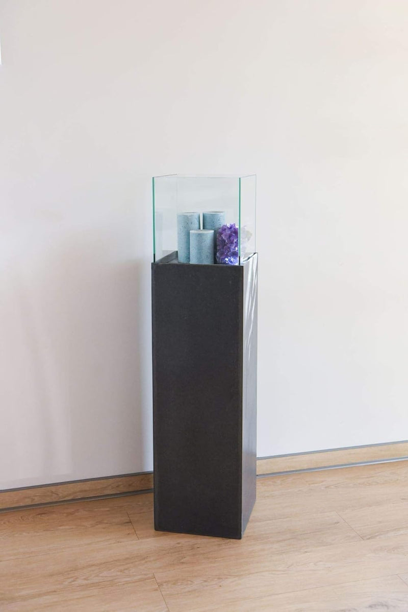 Windlicht-Säule Kerzenständer Deko-Laterne Candela Beton-Optik Anthrazit 100 cm hoch 25x25x100 cm An
