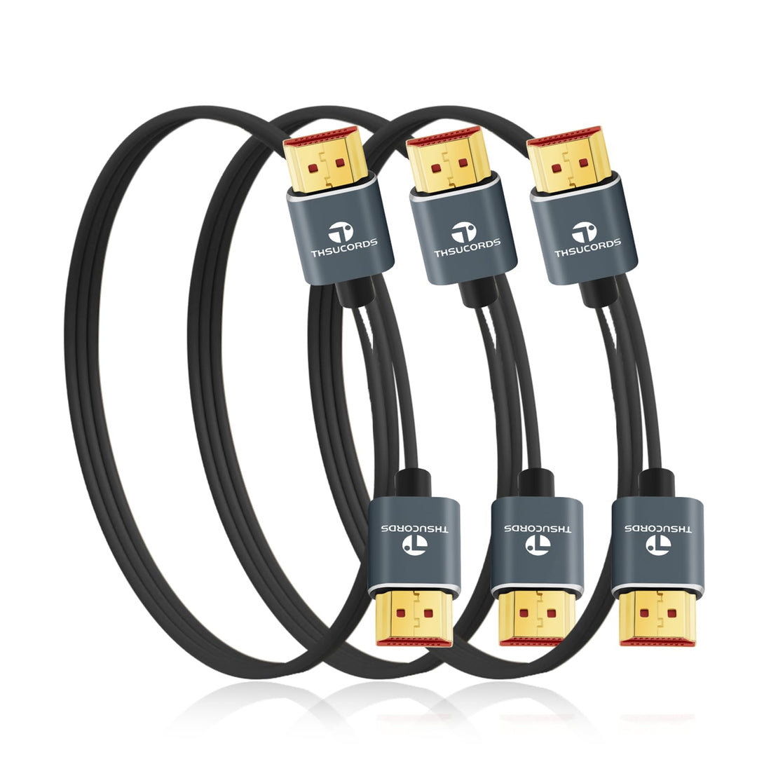 Ultradünne 8K 4K HDMI Kabel 0,5M 3 Stück, Schlanke Flexible Weiche Hochgeschwindigkeits HDMI 2.1 Unt