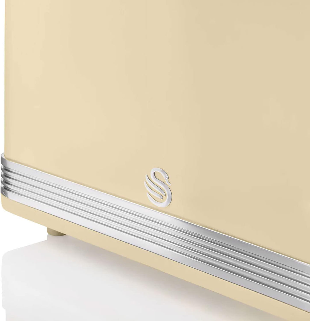 Swan Retro ST19010CNEU 2-Scheiben-Breitschlitz-Brottoaster, Vintage Design, 3 Funktionen: Auftauen/A