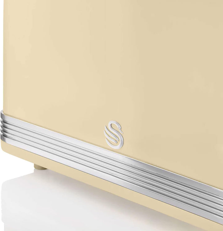 Swan Retro ST19010CNEU 2-Scheiben-Breitschlitz-Brottoaster, Vintage Design, 3 Funktionen: Auftauen/A