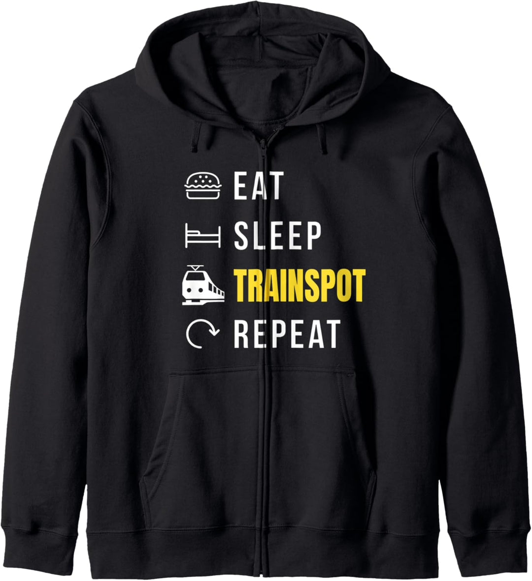 Eat Sleep Trainspot Repeat Zug Spotter Eisenbahner Fotograf Kapuzenjacke
