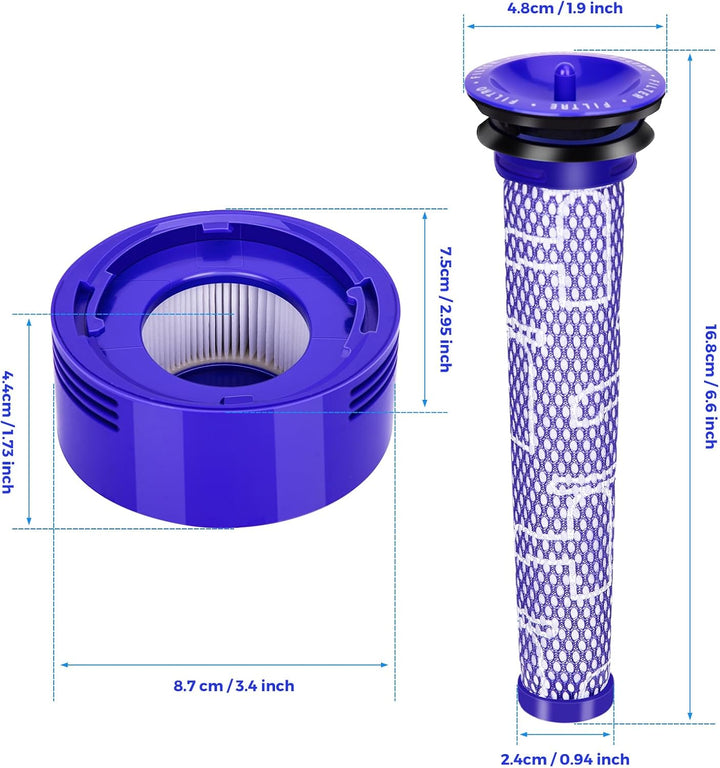Smyidel V7 V8 Filter für Dyson,Ersetzt Filter und Vorfilter für Dyson V8 V7 Animal Absolute Motorhea