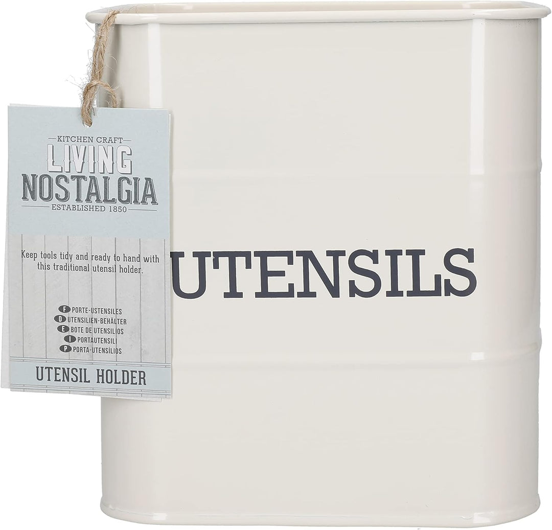 KitchenCraft Living Nostalgia, Utensilienhalter, Metall, 15 x 16 cm, creme antik, Creme