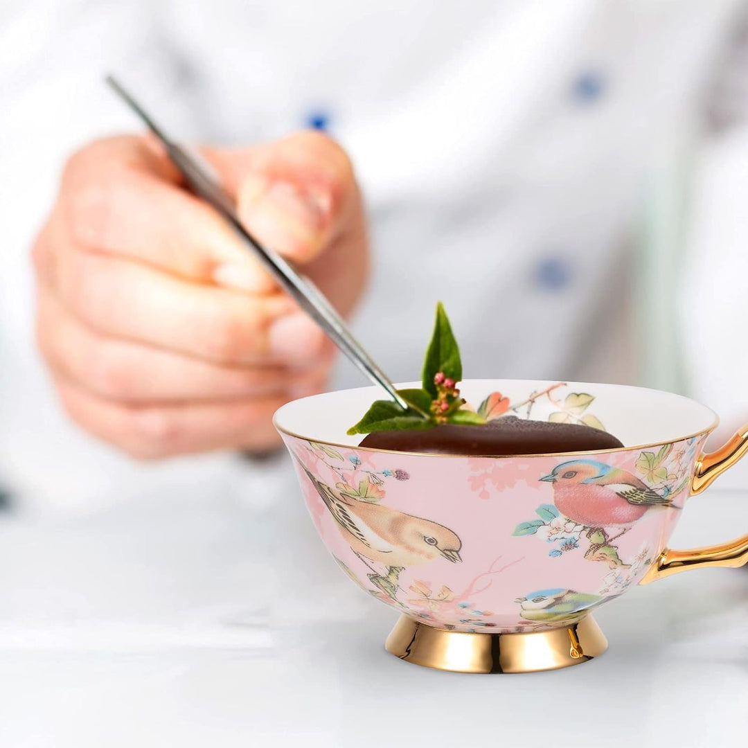 Tassen Untertassen Set Cappuccino Tassen Kaffeetassen Porzellantasse Keramische Teetasse mit Löffel