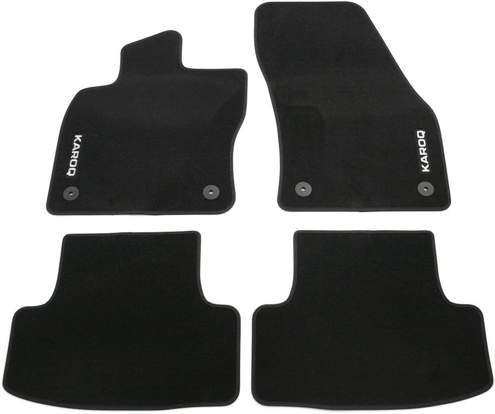 Skoda 57B061270 Prestige Textil Fussmatten Satz Premium Velours 4X Stoffmatten schwarz mit Karoq Sch
