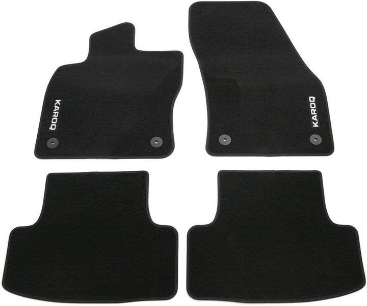 Skoda 57B061270 Prestige Textil Fussmatten Satz Premium Velours 4X Stoffmatten schwarz mit Karoq Sch