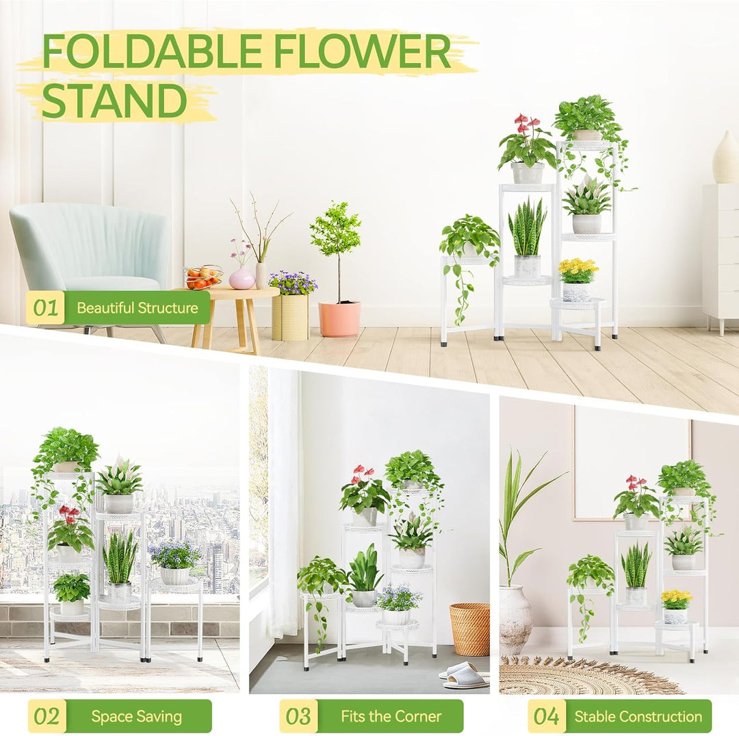 iDavosic.ly Pflanzenständer Metall mit 6 Etagen, Blumenständer Pflanzenregal Blumenregal Indoor Outd