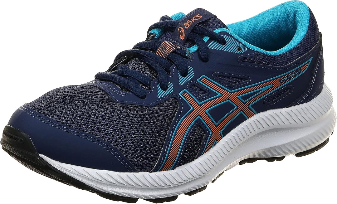 ASICS Contend 8 GS Sneaker, Indigo Blue/Sun Peach, 39 EU 39.5 EU Indigo Blue Sun Peach, 39.5 EU Indi