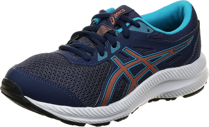 ASICS Contend 8 GS Sneaker, Indigo Blue/Sun Peach, 39 EU 39.5 EU Indigo Blue Sun Peach, 39.5 EU Indi