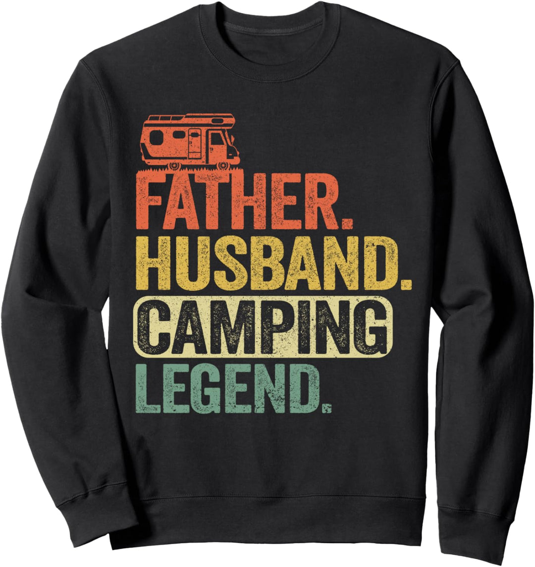 Vater Ehemann Camping Legend Grandpa Vintage Funny Camper Sweatshirt