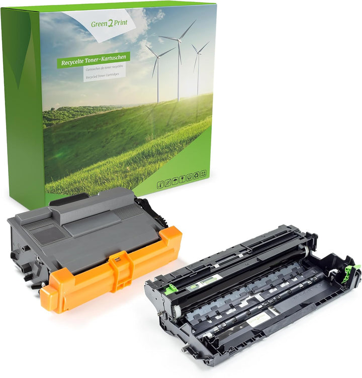 Green2Print 1x Toner, 1x Trommel Toner-Trommel-Set 1x 8000, 1x 50000 Seiten ersetzt Brother DR-3400,