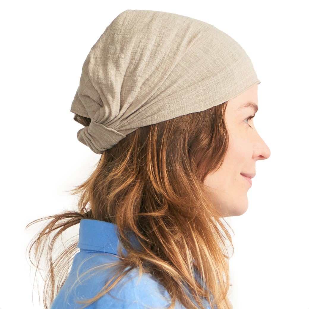 CHARM Damen & Herren Bandana-Stirnband aus Baumwolle, Elastisches Yoga Haarband, Boho Haar Tuch L Be