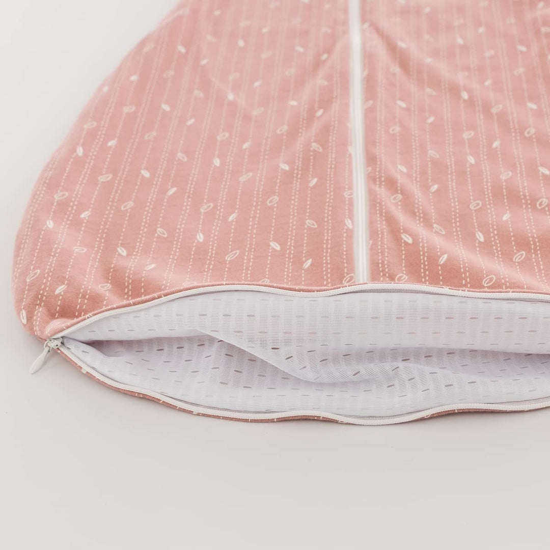 GOTS Schlafsack LIEBMICH, Design Blätter rosa, Grösse 60 - kontrollierte und zertifizierte Herstellu
