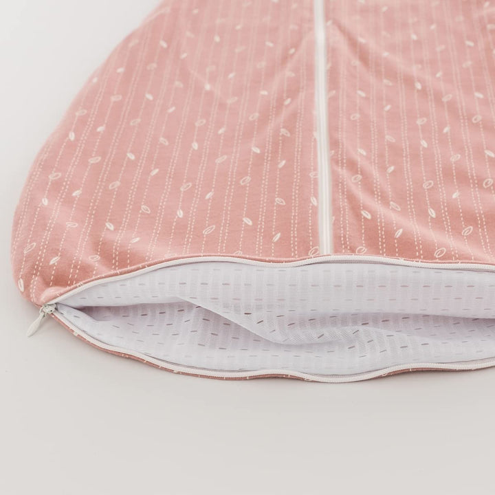 GOTS Schlafsack LIEBMICH, Design Blätter rosa, Grösse 60 - kontrollierte und zertifizierte Herstellu