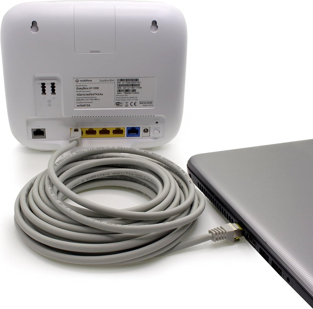 1aTTack.de Cat.7 Netzwerkkabel 5m Grau 5 Stück Cat7 Ethernetkabel Netzwerk LAN Kabel Rohkabel 10 Gb