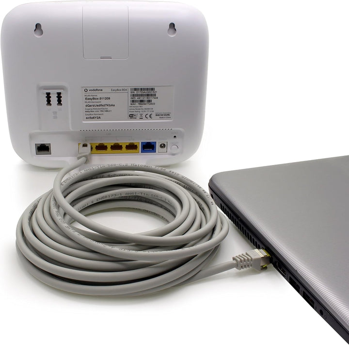 1aTTack.de Cat.7 Netzwerkkabel 0,25m Grau 10 Stück Cat7 Ethernetkabel Netzwerk LAN Kabel Rohkabel 10