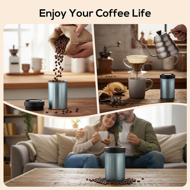 VINATO Kaffeedose Luftdicht Vakuumbehälter Kaffeebohnen Behälter Geeignet für Kaffee, Trockenlebensm
