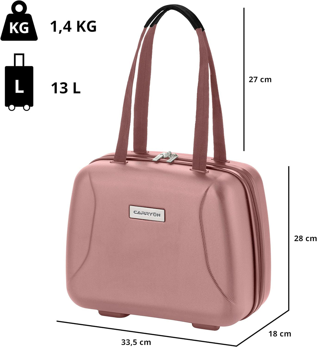 CarryOn Skyhopper Kosmetikkoffer Damen Hartschale - Beautycase Klein - Handgepäck 13 Liter - Schloss