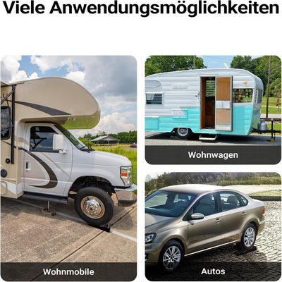 XPOtool Auffahrkeile Wohnmobil 2 Stück 40/70/100 mm 3,5 t Auffahrkeile Set für Wohnwagen mit Trageta