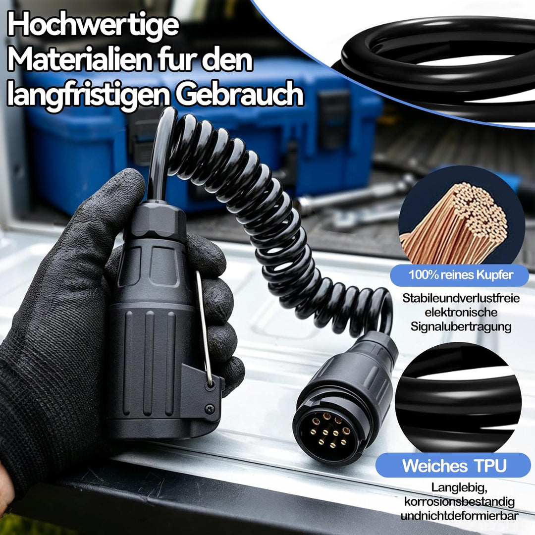 13-polig Spiralkabel Verlängerungskabel, 13 polig auf 13-polig Adapter Stecker Männlich Weiblich, 1.