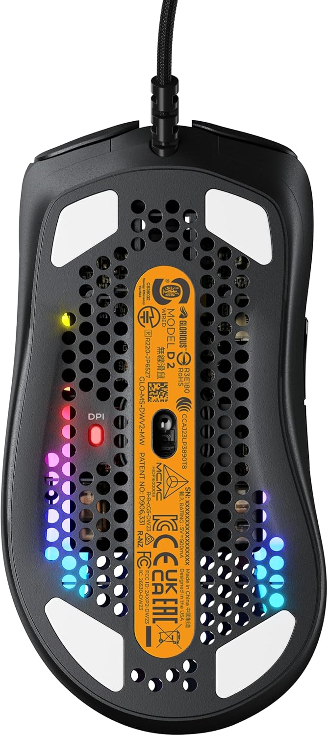 GLORIOUS Gaming Model D 2 Wired Gaming Mouse - ergonomische, superleicht 58g, 26K optischer Sensor,