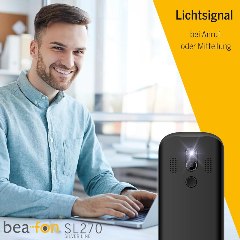 Beafon, SL270, Silverline, Tastentelefon, Seniorentelefon mit SOS Notruftaste, 3,5" Zoll (8,89cm) Di