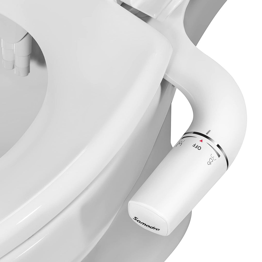 SAMODRA Bidet Einsatz Für Toilette Links,Ultra-Slim Nicht Elektrisch Bidet Aufsatz,Bedienung Links,D